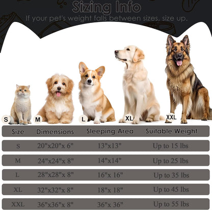 Dog Beds Large Sized Dog and Cats, 32In Pet Beds for Large Pet, Washable Indestructible Extra Large Dog Bed (Black)