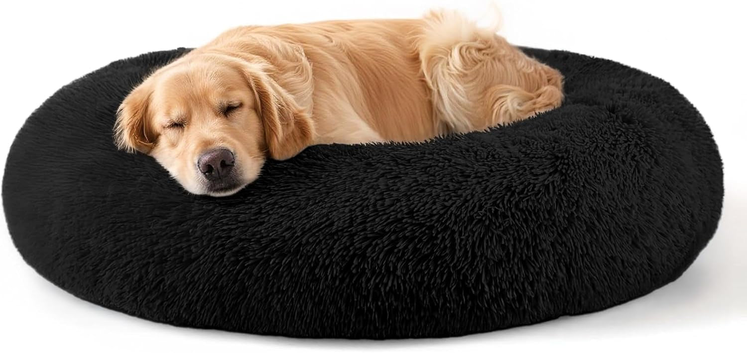 Dog Beds Large Sized Dog and Cats, 32In Pet Beds for Large Pet, Washable Indestructible Extra Large Dog Bed (Black)