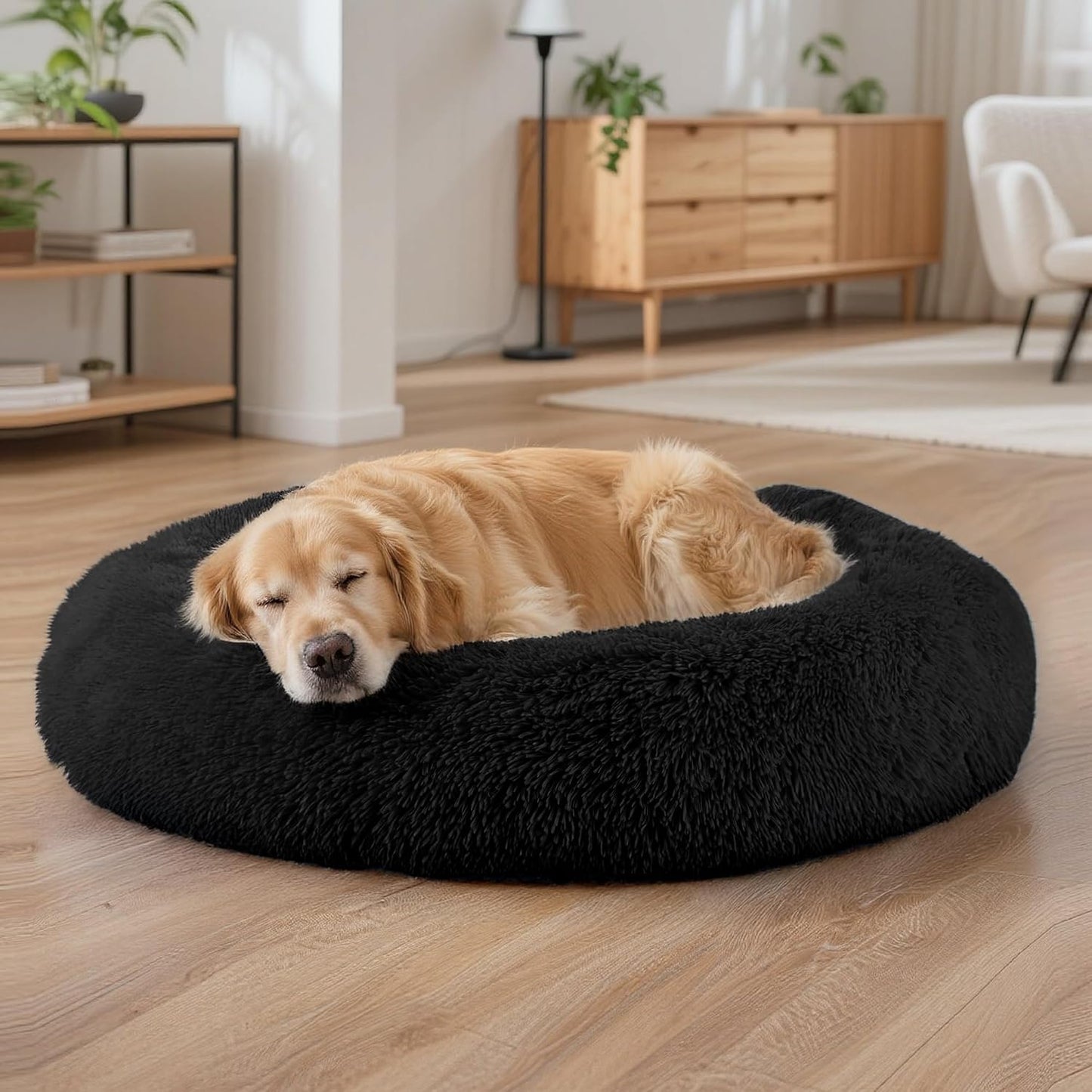 Dog Beds Large Sized Dog and Cats, 32In Pet Beds for Large Pet, Washable Indestructible Extra Large Dog Bed (Black)